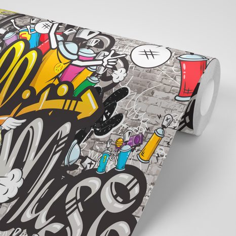 SAMOLEPÍCÍ TAPETA BAREVNÉ GRAFFITI - SAMOLEPÍCÍ TAPETY - TAPETY