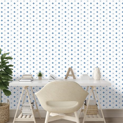 TAPETA MODRÉ GEOMETRICKÉ DIAMANTY - VZOROVANÉ TAPETY - TAPETY