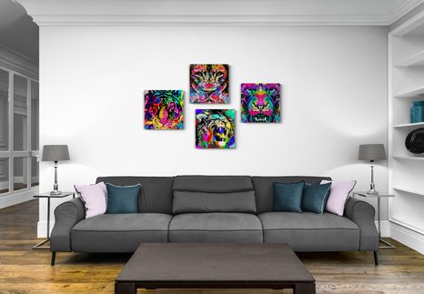 SET OBRAZŮ ZVÍŘATA V POP ART STYLU - SESTAVY OBRAZŮ - OBRAZY