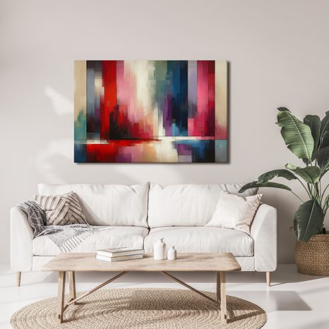 OBRAZ BAREVNÁ HARMONIE V MLZE - OBRAZY ABSTRAKTNÍ TVARY - OBRAZY