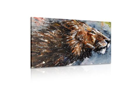 WANDBILD KÖNIG DER TIERE IN AQUARELL - BILDER TIERE - BILDER