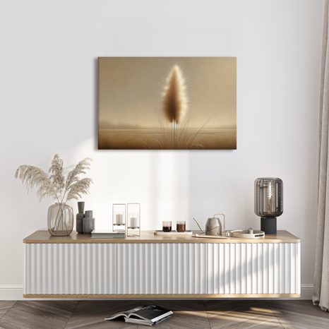 WANDBILD ZARTES PAMPASGRAS - BILDER VON GRASHALMEN - BILDER