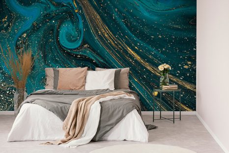 TAPETA SMARAGDOVÁ ABSTRAKCE - ABSTRAKTNÍ TAPETY - TAPETY