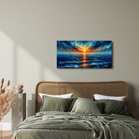 OBRAZ SLUNEČNÍ PAPRSKY NA MOŘI - OBRAZY VÝCHOD A ZÁPAD SLUNCE - OBRAZY