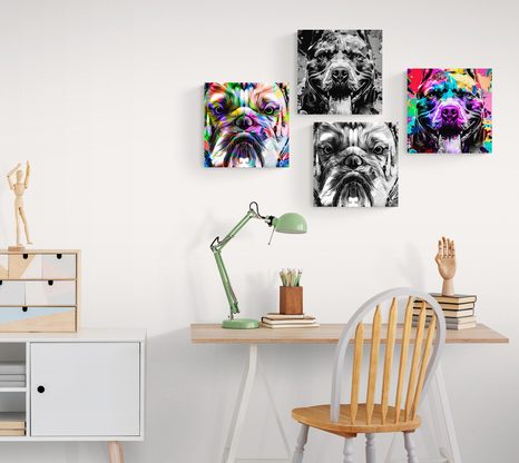BILDER-SET HUNDE IM POP-ART-DESIGN - BILDERSETS - BILDER