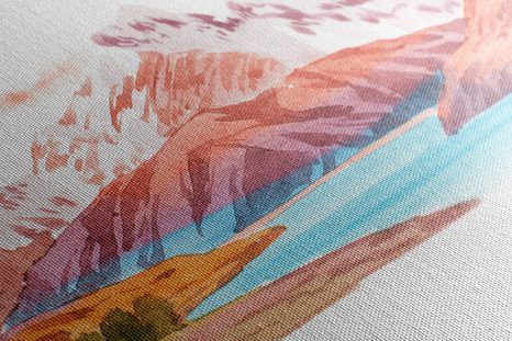 QUADRO SU TELA – SPLENDIDO PAESAGGIO MONTANO - QUADRI DI NATURA E PAESAGGIO - STAMPE E QUADRI