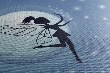 OBRAZ VÍLA V ÚPLŇKU MĚSÍCE - DĚTSKÉ OBRAZY - OBRAZY