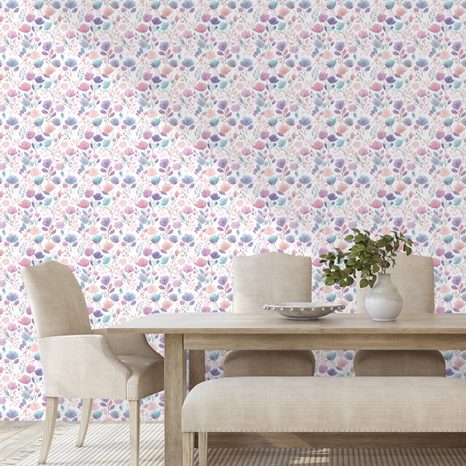 SAMOLJEPLJIVA FOTOTAPETA PASTELNI CVJETNI UZORAK - TAPETE S UZORKOM - TAPETE