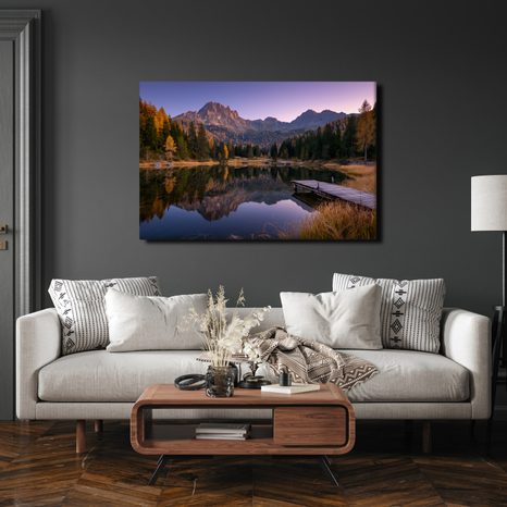 OBRAZ PODZIMNÍ HORSKÉ JEZERO - OBRAZY JEZERA - OBRAZY