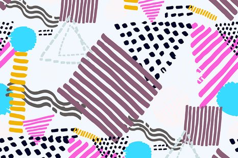 WALLPAPER MEMPHIS PATTERN IN POP-ART STYLE - ABSTRACT WALLPAPERS - WALLPAPERS