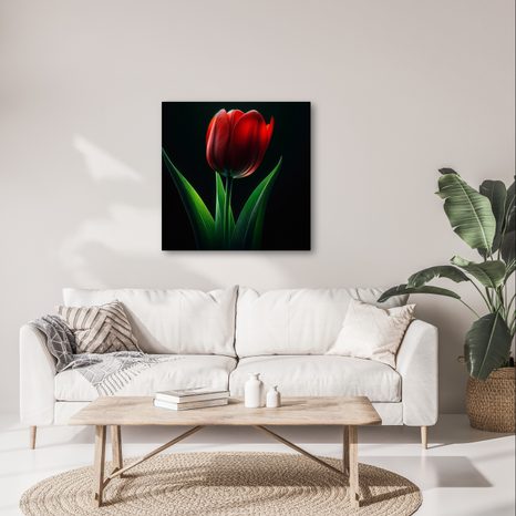 OBRAZ KVĚT TULIPÁNU V NOCI - OBRAZY TULIPÁN - OBRAZY