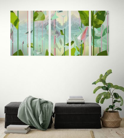 5-DELNA SLIKA ABSTRAKTEN RAJ - SLIKE DREVESA IN LISTI - SLIKE