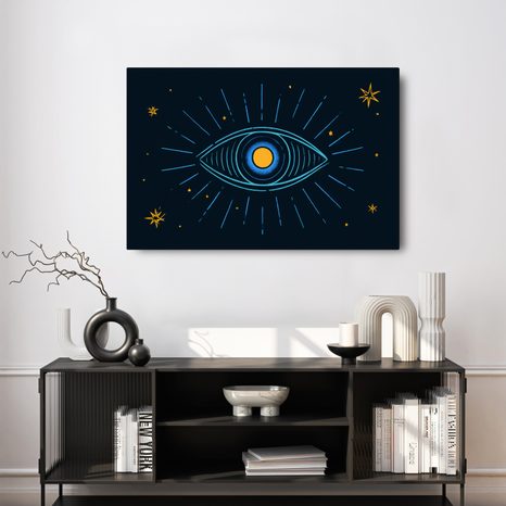 TABLEAU SUR TOILE – ŒIL MYSTIQUE DANS LES ÉTOILES - TABLEAUX PAR THÈME - TABLEAUX