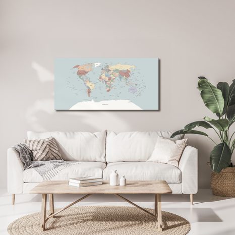 OBRAZ NA KORKU MAPA SVĚTA V BAREVNÉM PROVEDENÍ - PICTURES ON CORK - PICTURES