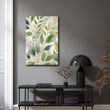OBRAZ AKVARELOVÉ ZELENÉ LISTY - BOTANICKÉ OBRAZY - OBRAZY