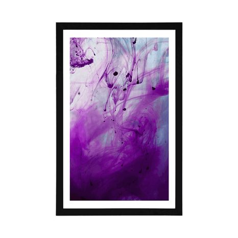 AFFICHE AVEC PASSE-PARTOUT – ABSTRACTION VIOLETTE MAGIQUE - ABSTRAIT ET À MOTIFS - AFFICHES