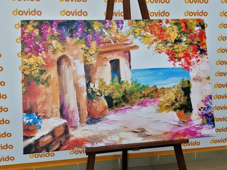 OBRAZ LETNÝ POBREŽNÝ DOMČEK - OBRAZY PRÍRODY A KRAJINY - OBRAZY