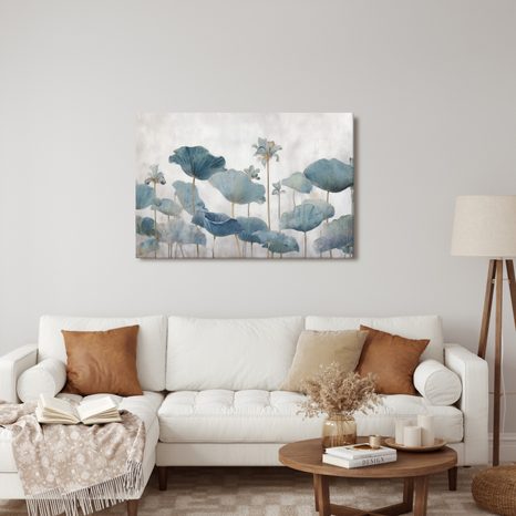 WANDBILD BLAUE LOTUSBLÜTEN - BILDER BLUMEN - BILDER