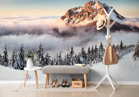 SELF ADHESIVE WALL MURAL ROZSUTEC IN A BLANKET OF SNOW - SELF-ADHESIVE WALLPAPERS - WALLPAPERS