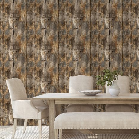 FOTOTAPETE RUSTIKALE HOLZBRETTER - TAPETEN IN HOLZOPTIK - TAPETEN