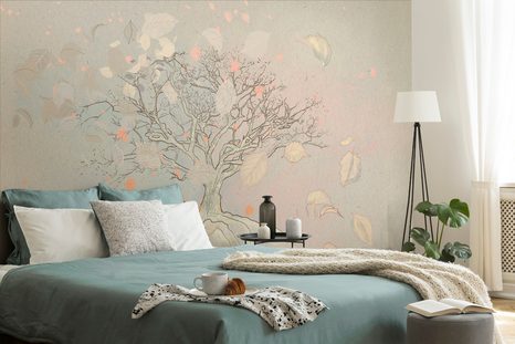 SAMOLEPÍCÍ TAPETA KRESLENÝ PODZIMNÍ STROM - SAMOLEPÍCÍ TAPETY - TAPETY