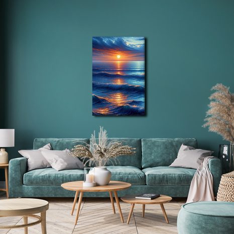 OBRAZ SLUNEČNÍ ODRAZ NA VLNÁCH - OBRAZY VÝCHOD A ZÁPAD SLUNCE - OBRAZY