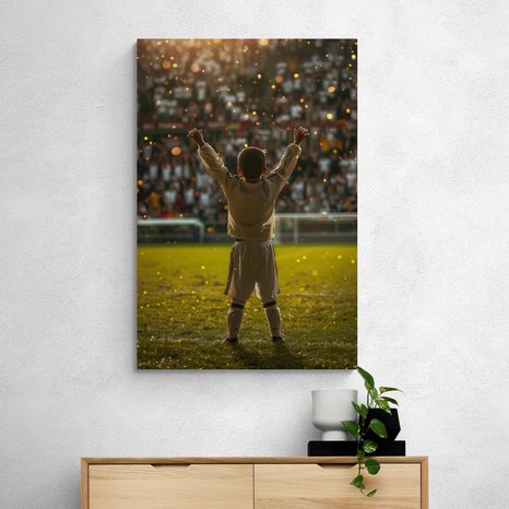 OBRAZ VÍTĚZNÉ GESTO MALÉHO FOTBALISTY - DOVIDO CHALLENGE - OBRAZY