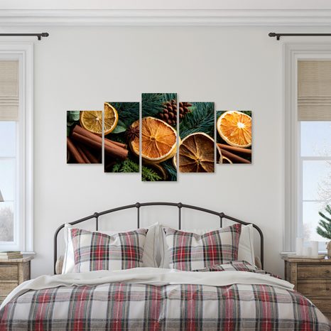 5-DÍLNÝ OBRAZ KOUZLO VÁNOČNÍCH VŮNÍ - VÁNOČNÍ A ZIMNÍ OBRAZY - OBRAZY