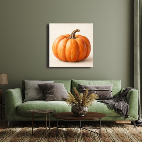 QUADRO SU TELA – ZUCCA AUTUNNALE MATURA - QUADRI HALLOWEEN E HORROR - STAMPE E QUADRI