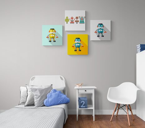 SET OBRAZOV PRE DETSKÝCH MILOVNÍKOV ROBOTOV - ZOSTAVY OBRAZOV - OBRAZY