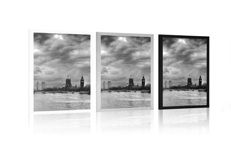 PLAKÁT JEDINEČNÝ LONDÝN V ČERNOBÍLÉM PROVEDENÍ - ČERNOBÍLÉ - PLAKÁTY