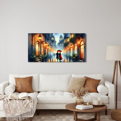 WANDBILD GASSE IM LICHT VON LATERNEN - BILDER VON MENSCHEN - BILDER