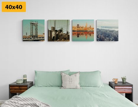SET OBRAZŮ VÝHLED NA MĚSTO NEW YORK - SESTAVY OBRAZŮ - OBRAZY