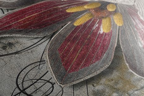 WANDBILD BLUMEN MIT PERLEN - BILDER BLUMEN - BILDER