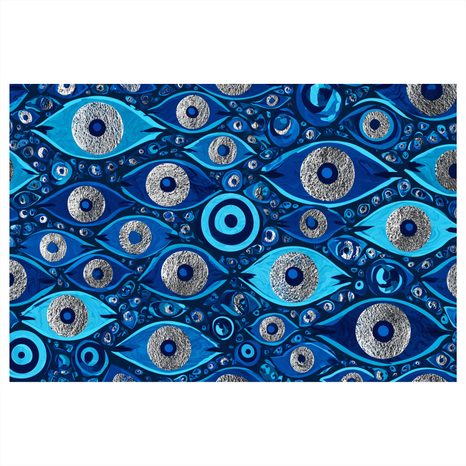 TABLEAU SUR TOILE – YEUX BLEUS MYSTÉRIEUX - TABLEAUX PAR THÈME - TABLEAUX