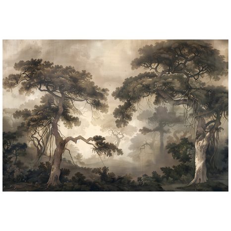 TAPET PĂDURE MISTERIOASĂ ÎN CEAȚĂ - TAPET PĂDURE - TAPETURI