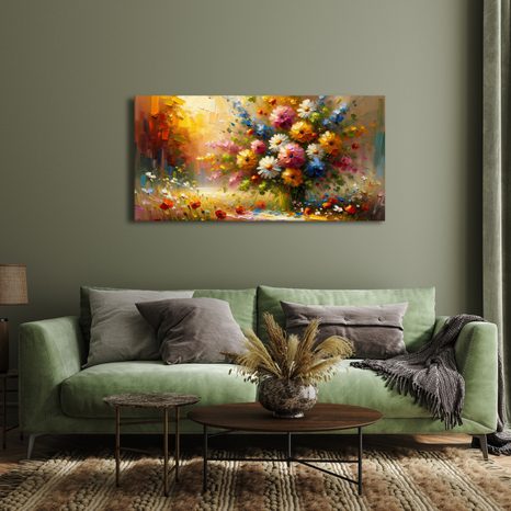 OBRAZ LUČNÍ KVÍTÍ V PAPRSCÍCH - OBRAZY KVĚTŮ - OBRAZY