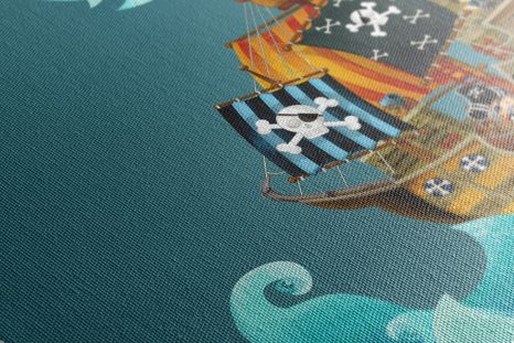WANDBILD PIRATENSCHIFF AUF DEM MEER - BILDER FÜR KINDER - BILDER