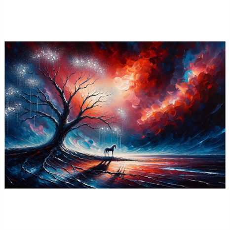 OBRAZ MAGICKÝ STROM ŽIVOTA V NOCI - OBRAZY STROMY ŽIVOTA - OBRAZY