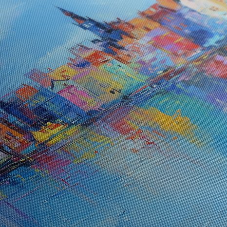 WANDBILD MÄRCHENHAFTE STADTSZENERIE - BUNTE HÄUSER - BILDER