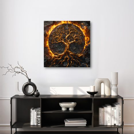 SLIKA ZLATNO DRVO ŽIVOTA NA KAMENU - SLIKE STABLA ŽIVOTA - SLIKE