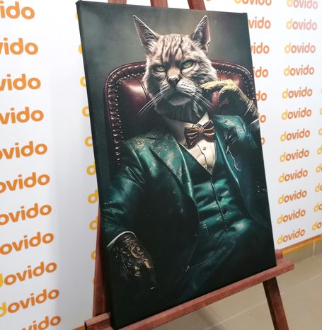 STAMPA SU TELA – GANGSTER ANIMALE GATTO - QUADRI DI GANGSTER ANIMALI - STAMPE E QUADRI