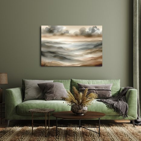 OBRAZ KRAJINA V MLZE A HNĚDÉ - OBRAZY PŘÍRODY A KRAJINY - OBRAZY