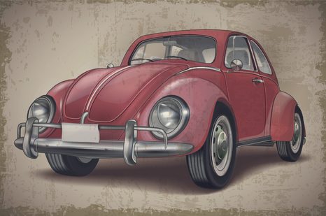 SELBSTKLEBENDE TAPETE ROTER OLDTIMER - SELBSTKLEBENDE TAPETEN - TAPETEN