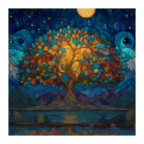 OBRAZ MAGICKÁ NOC A STROM ŽIVOTA - OBRAZY STROMY ŽIVOTA - OBRAZY