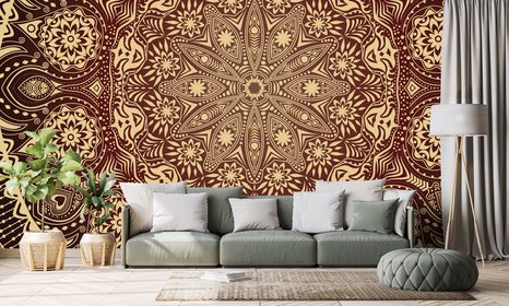 TAPÉTA DÍSZ MANDALA CSIPKÉVEL BORDÓ SZÍNBEN - FENG SHUI TAPÉTÁK - TAPÉTÁK