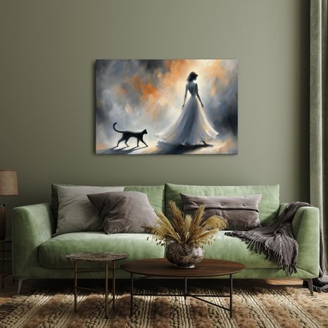 WANDBILD DAME IM NEBLIGEN LICHT - WANDBILDER FRAUEN - BILDER