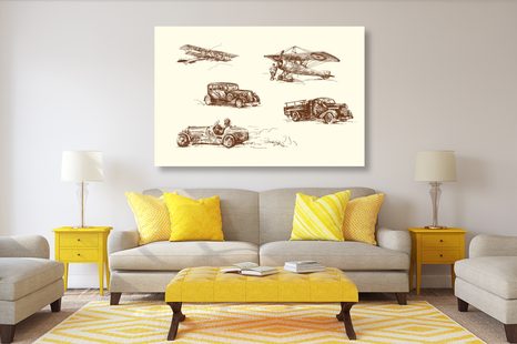 CANVAS PRINT RETRO MEANS OF TRANSPORT - VINTAGE AND RETRO PICTURES - PICTURES