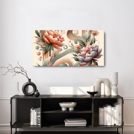 WANDBILD ROSA UND LILA BLUMEN - BILDER BLUMEN - BILDER