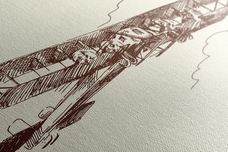 OBRAZ RETRO DVOJPLOŠNÍK - VINTAGE A RETRO OBRAZY - OBRAZY